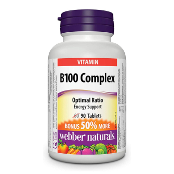 Витамин B100 Комплекс, Webber Naturals, 90 табл.