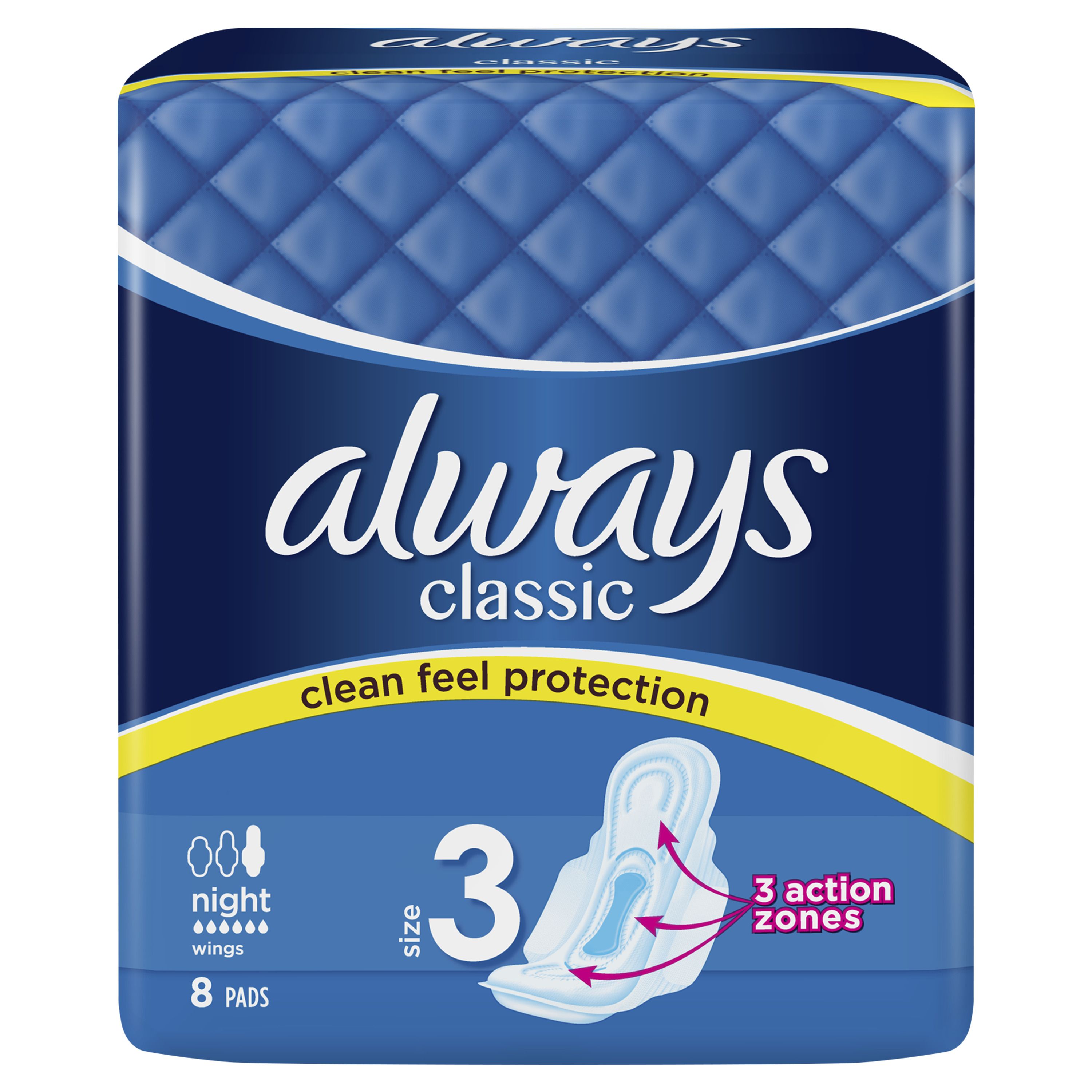 ALWAYS CLASSIC NIGHT Дамски превръзки, 8 бр.