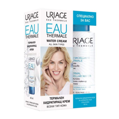 URIAGE EAU THERMALE ЛЕК ТЕРМАЛЕН ХИДРАТИРАЩ КРЕМ 40ml + ТЕРМАЛНА МИЦЕЛАРНА ВОДА за нормална до суха кожа х 100мл