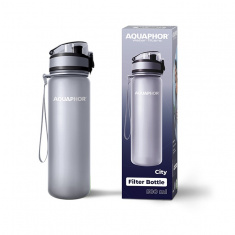 Aquaphor Филтрираща бутилка "Сити" - Сива 500 ml