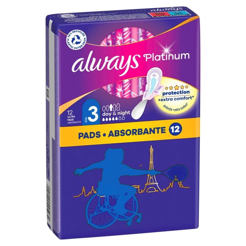 ALWAYS PLATINUM NIGHT DUO PACK Дамски превръзки, 12 бр.