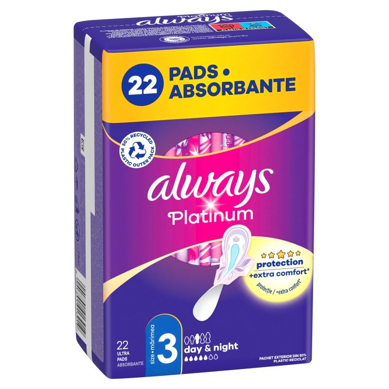 ALWAYS PLATINUM NIGHT Дамски превръзки, 22 бр.