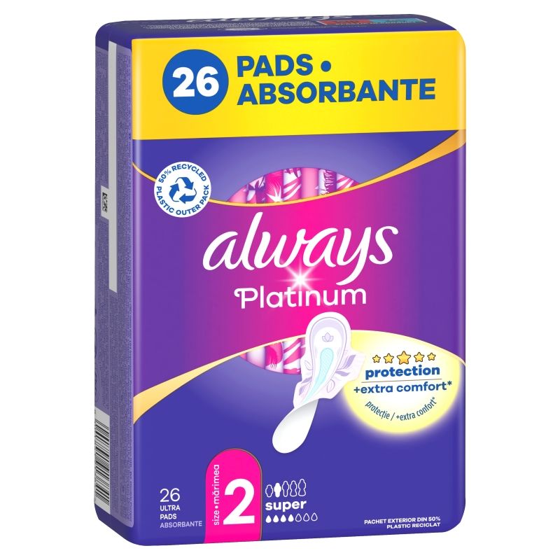 ALWAYS PLATINUM SUPER Дамски превръзки, 26 бр.