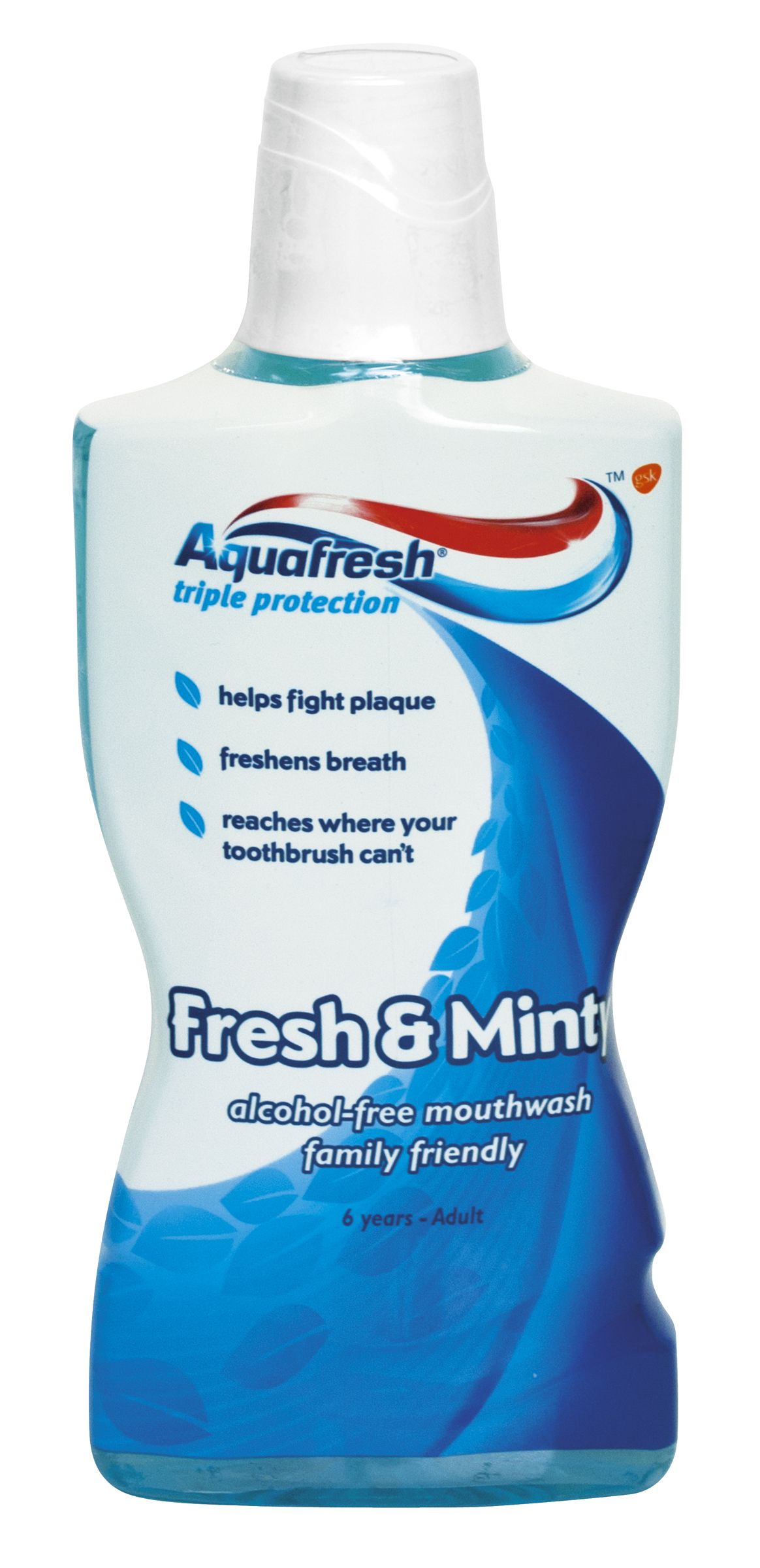 AQUAFRESH TRIPLE PROTECTION FRESH & MINTY Вода за уста с ментов вкус, 500 мл.