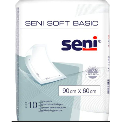 Чаршафи еднократни Seni Soft Basic 90 x 60 cm X 10 бр.