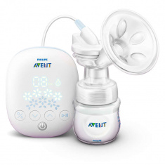 Avent Електрическа помпа "Цветя", шише Natural 125 ml + биберон