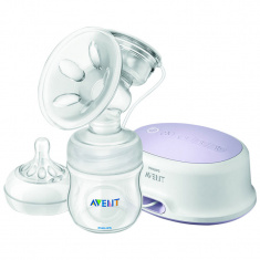 Avent Електрическа помпа, шише Natural 125 ml + биберон