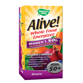 Мултивитамини за жени 50+ Алайв Alive Whole Food Energizer Women’s 50+ 30 таблетки