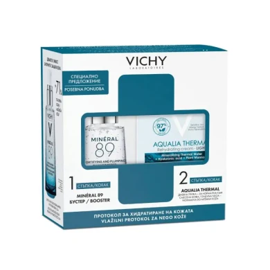 Vichy Aqualia Thermal Комплект - Хидратиращ крем за лице лека текстура 50 мл + Vichy Mineral 89 Хидратиращ гел-бустер 50 мл