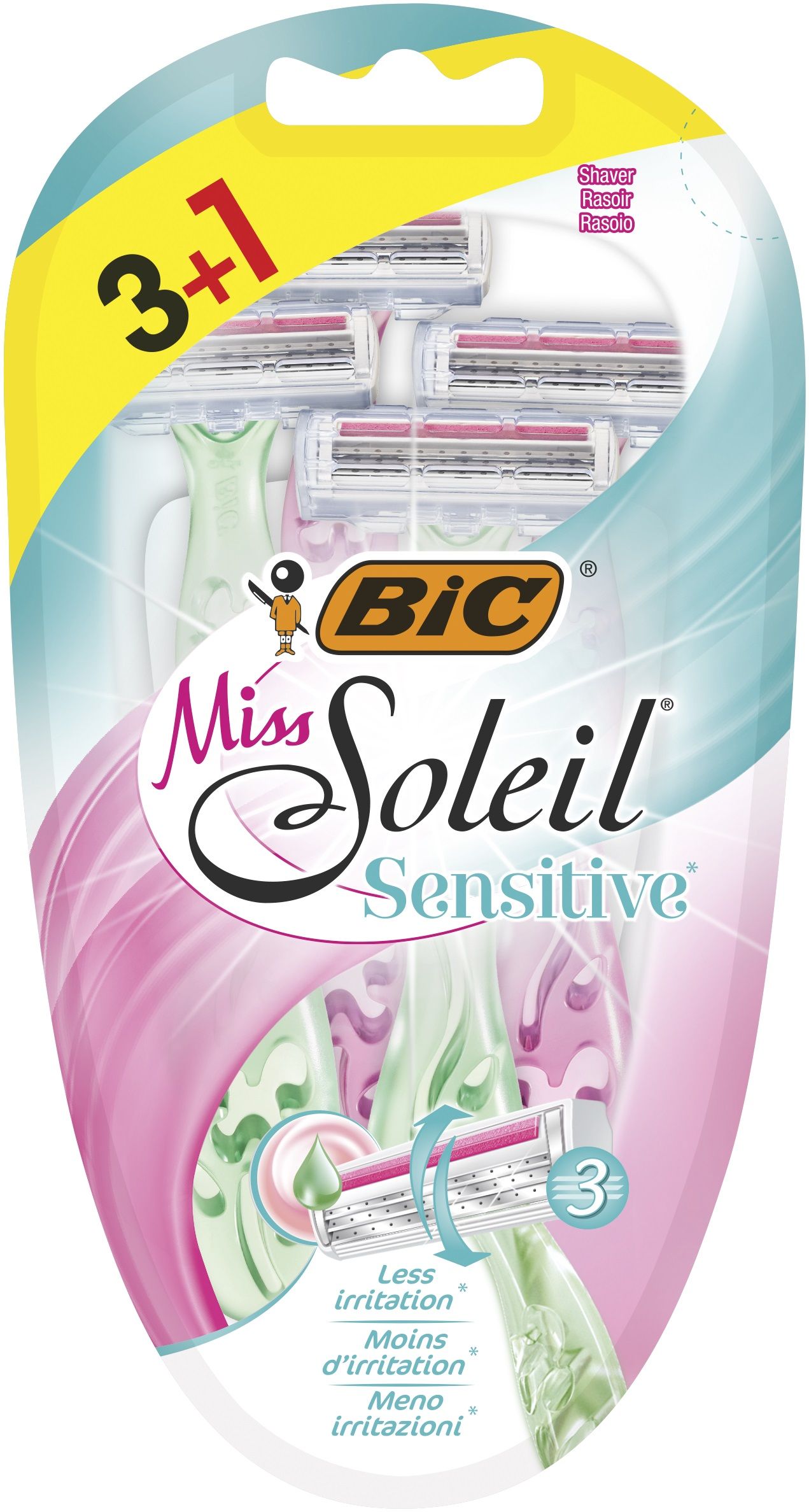 BIC MISS SOLEIL SENSITIVE Дамска еднократна самобръсначка 3+1