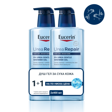 Eucerin UreaRepair Нежен душ-гел с 5% урея 2x400мл