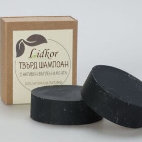 Твърд шампоан с активен въглен и мента Лидкор 80гр. Lidkor