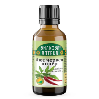 Лют Червен пипер Тинктура - при високо кръвно и холестерол, Bioherba, 50 мл