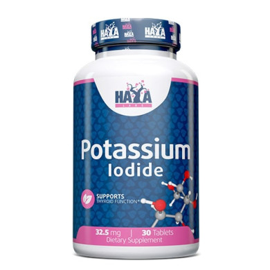 Haya Labs Potassium Iodide / Калиев Йодид 32.5mg. / 30 Tabs.