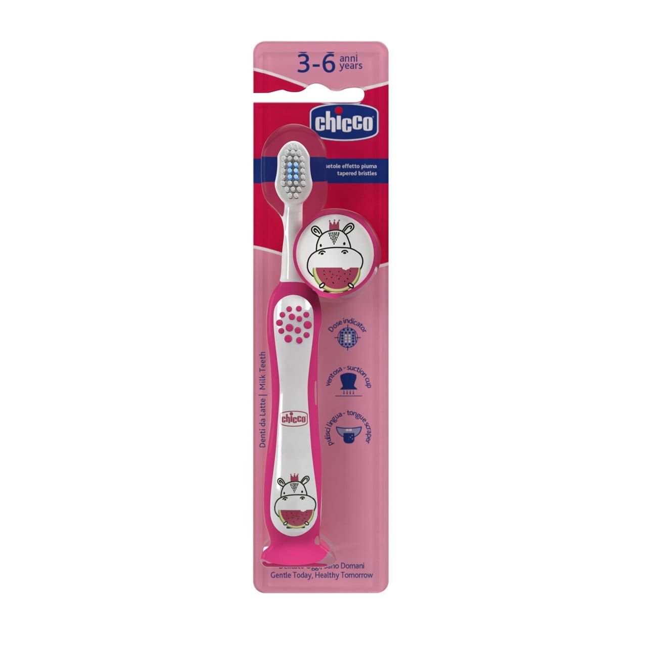 CHICCO Детска четка за зъби 3-6г. хипо