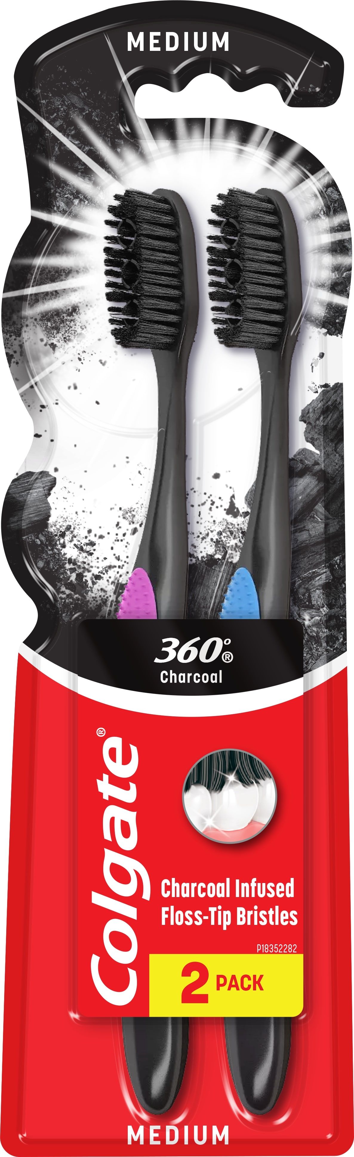 COLGATE 360 BLACK Четка за зъби, 1+ 1 бр