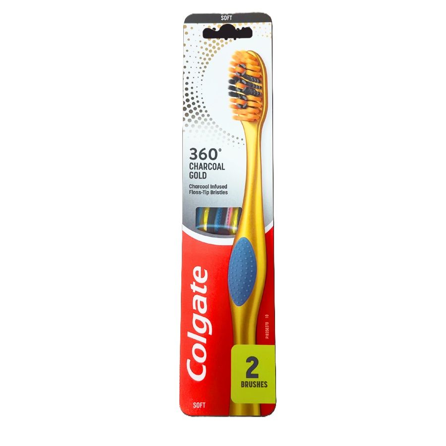 COLGATE 360 CHARCOAL GOLD Чртка за зъби, 2бр.