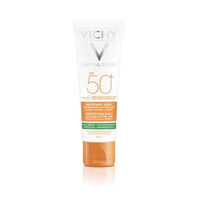 Vichy CAPITAL SOLEIL Слънцезащитен матиращ и коригиращ крем 3-в-1 SPF50+ 50ml