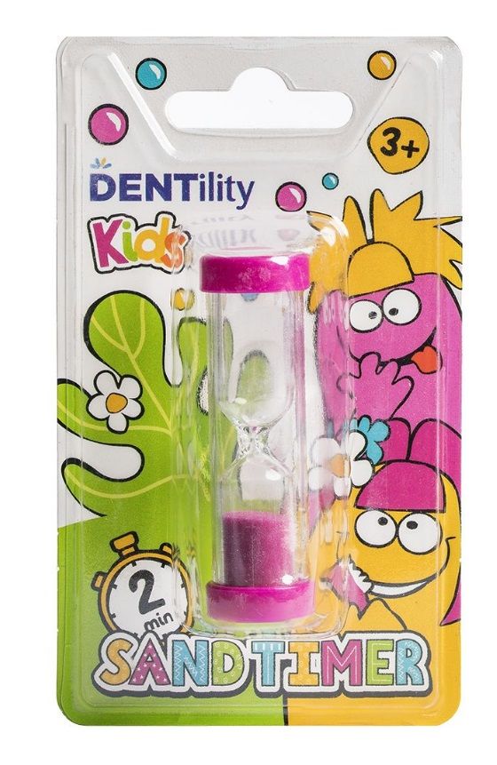 DENTILITY KIDS Пясъчен часовник за миене на зъби розов, 1бр.