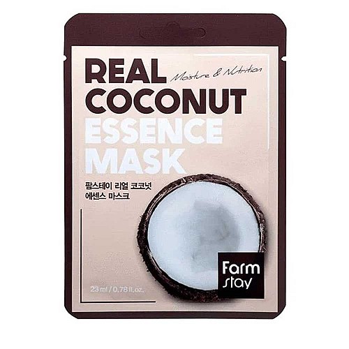 Шийт маска за лице с екстракт от кокос FarmStay Real Coconut Essence Mask