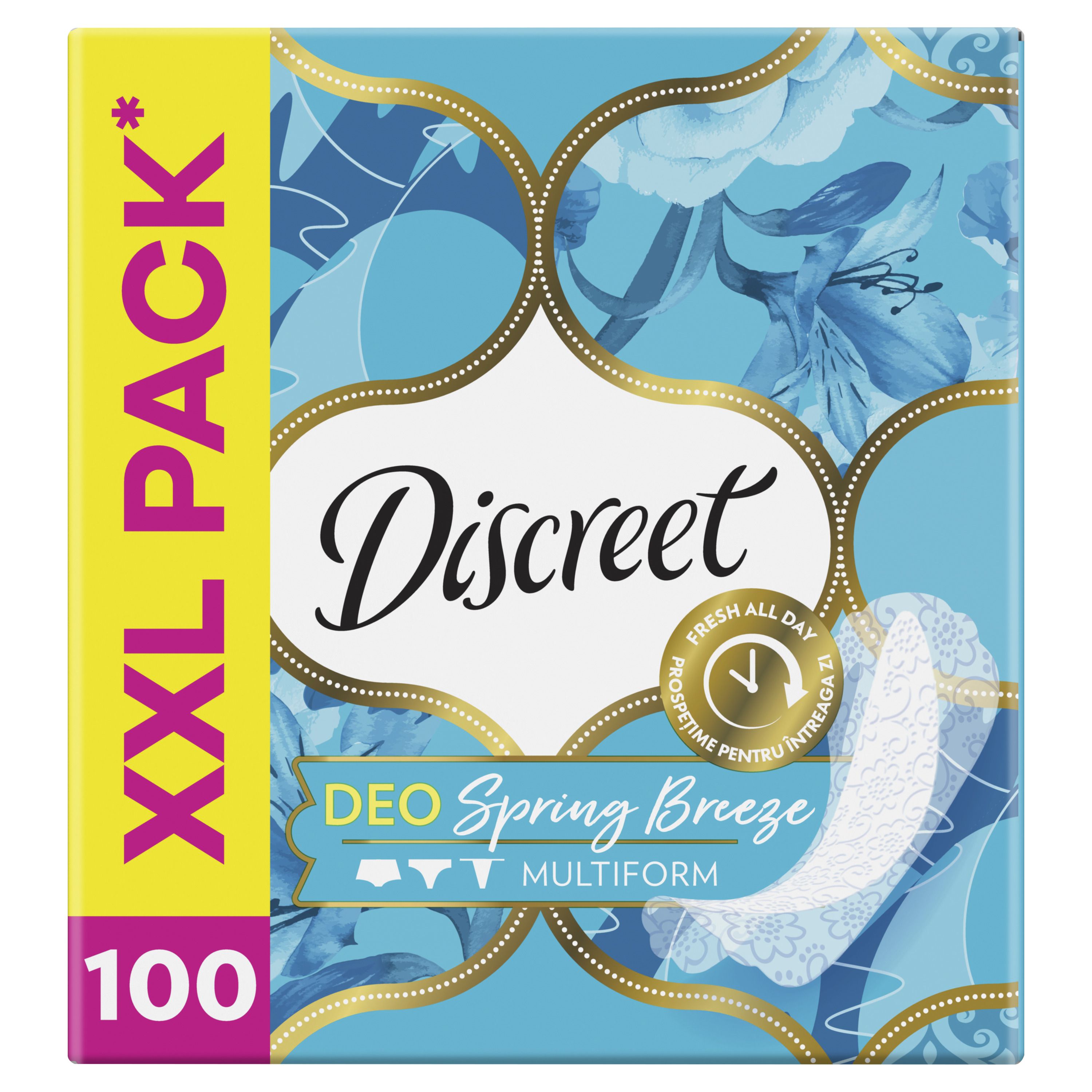 DISCREET DEO SPRING BREEZE Ежедневни превръзки, 100 бр.