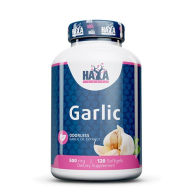 Haya Labs Odorless Garlic / Чесън без миризма 500mg. / 120 Softgels