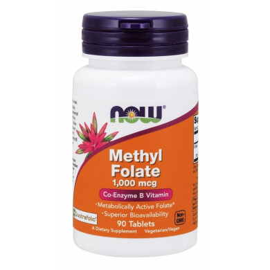 Now - Methyl Folate /Фолиева киселина вит.В9 1,000 Mcg - 90 Таблетки