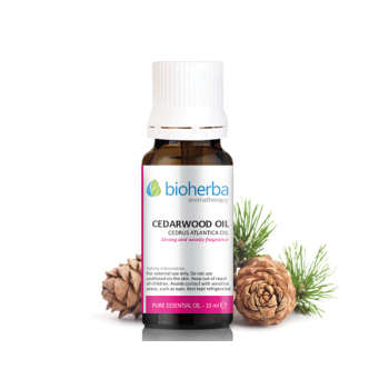 Етерично масло от Атласки Кедър (Cedarwood oil), Bioherba, 10 мл