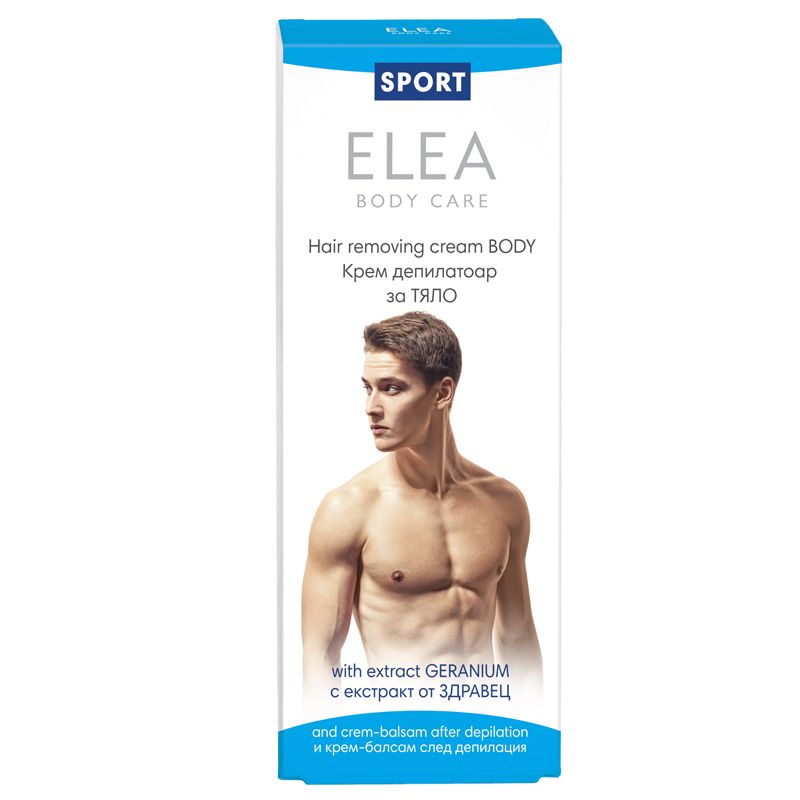 ELEA SPORT Крем депилатоар за тяло за мъже, 150 гр с балсам, 15 гр.