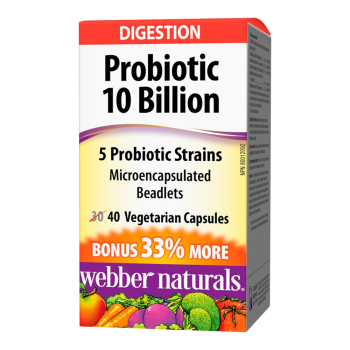 Пробиотик 10 млрд. пробиотици, Webber Naturals, 40 V-капс