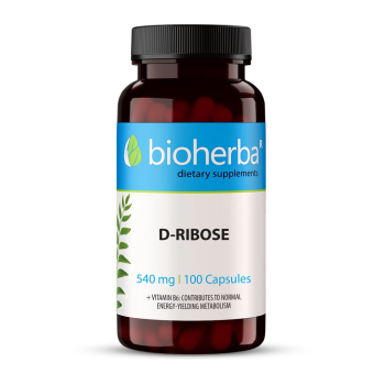 D-Ribose, Bioherba, 540 мг, 100 капсули
