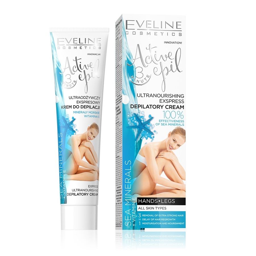 EVELINE ACTIVE EPIL Депилаторен крем с Морски минерали /чувств.кожа/, 125 мл