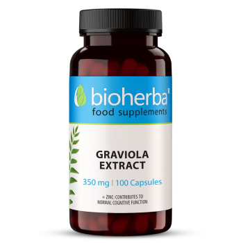 Гравиола екстракт, Bioherba, 350 мг, 100 капсули