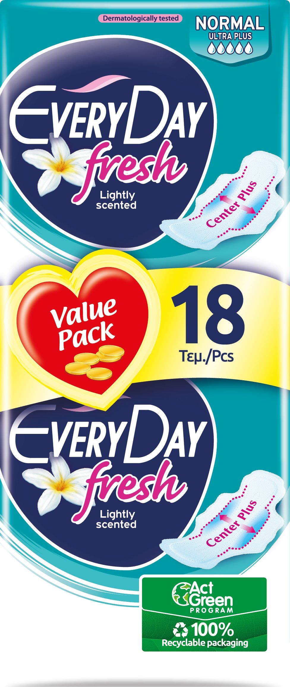 EVERYDAY FRESH Дамски превръзки normal, 18 бр.