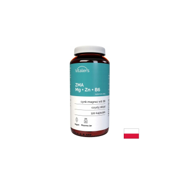 ZMA – Магнезий 240 mg + Цинк 15 mg + Витамин B6 10 mg, Vitalers, 120 капсули