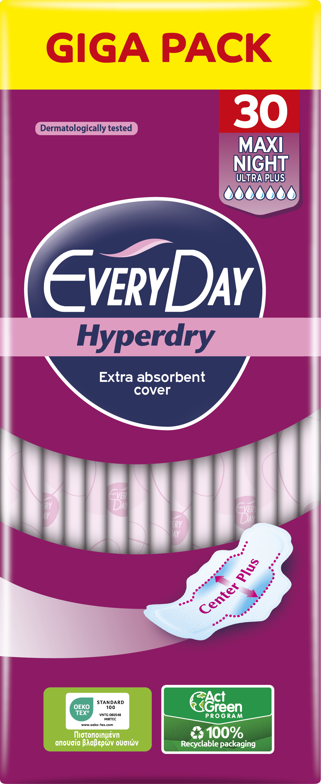 EVERYDAY HYPERDRY MAXI NIGHT Дамски превръзки, 30бр.