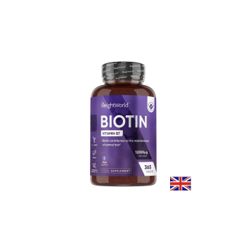 Биотин 12000 μg – Коса, кожа и нокти, Weight World, 365 таблетки