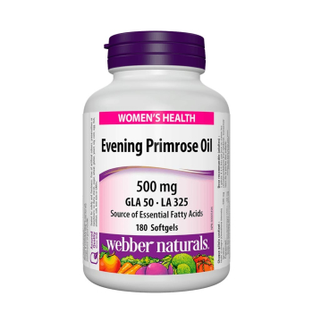 Вечерна Иглика масло, Webber Naturals, 500 mg, 180 софтгел капс.