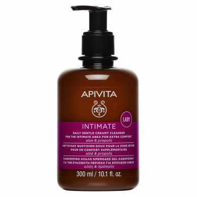 APIVITA INTIMATE LADY Кремообразен хидратиращ гел за интимна хигиена с 4,0 pH с прополис и алое 300мл