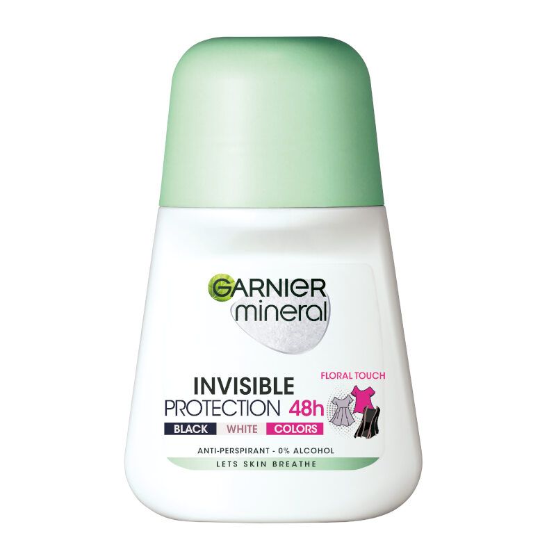 GARNIER DEO MINERAL INVISIBLE BLACK&WHITE&COLORS Рол он, 50 мл.