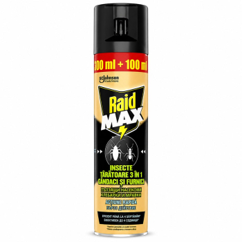 Raid Max 3 в 1 / Райд Макс Спрей срещу пълзящи насекоми, 400 мл