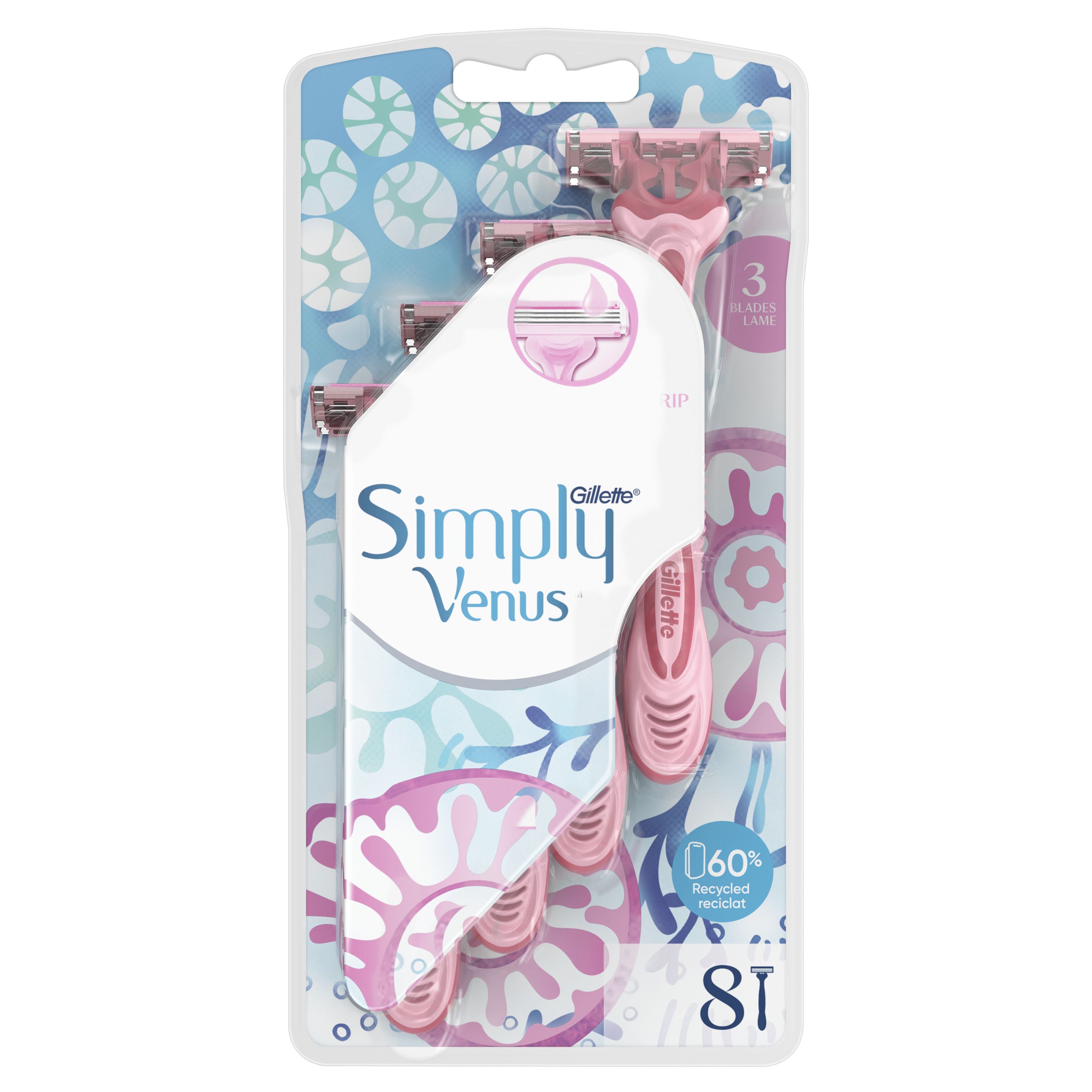 GILLETTE VENUS 3 SIMPLY  Еднократна самобръсначка, 8 бр.