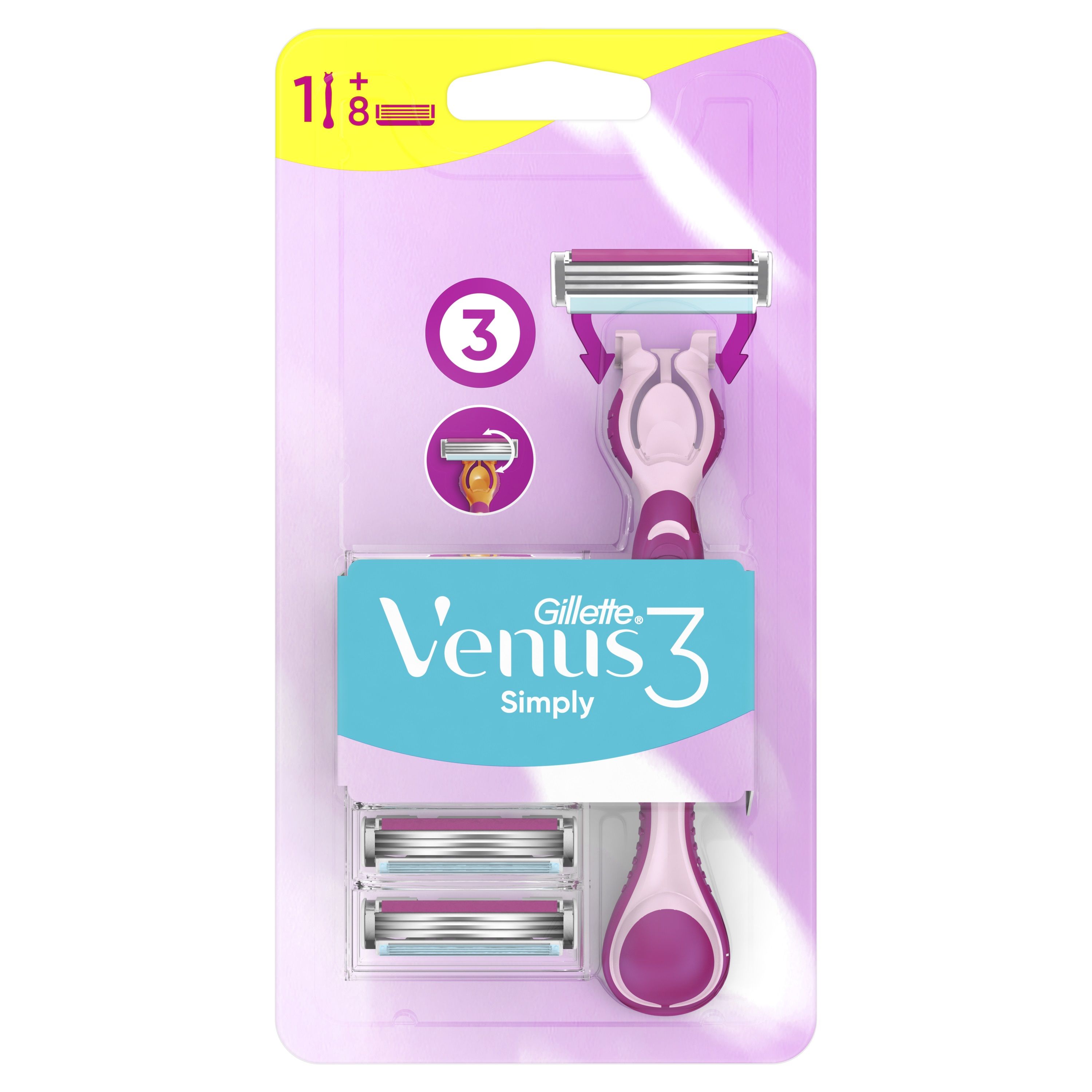 GILLETTE VENUS SIMPLY  HYBRID, Дамска самобръсначка + 8 ножчета