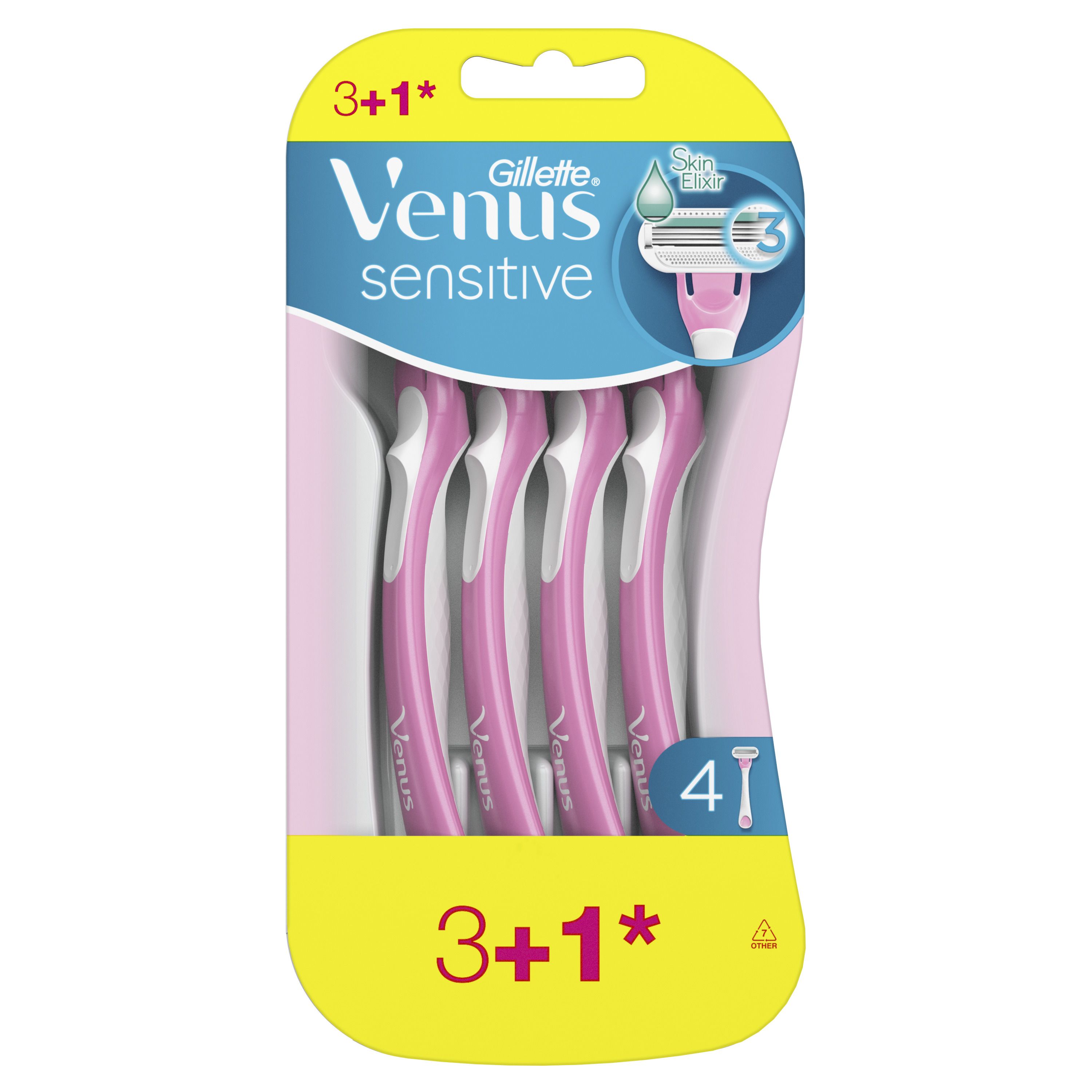 GILLETTE VENUS Еднократна самобръсначка Sensitive, 3+1 бр.