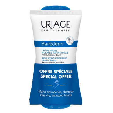 Uriage Bariederm Промо комплект Възстановяващ и подхранващ крем за ръце за суха и увредена кожа 2x50 мл
