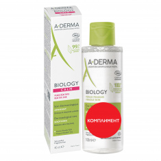 A-Derma Biology Дерматологична мицеларна вода 100 ml + Biology Calm Дерматологична успокояваща грижа 40 ml