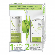 A-Derma Biology Дерматологична мицеларна вода 200 ml + Biology Дерматологичен хидратиращ богат крем 40 ml