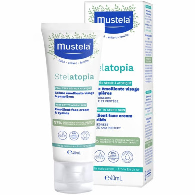 MUSTELA STELATOPIA EMOLLIENT CREAM емолиентен крем за лице и клепачи за много суха към атопична кожа 40 мл