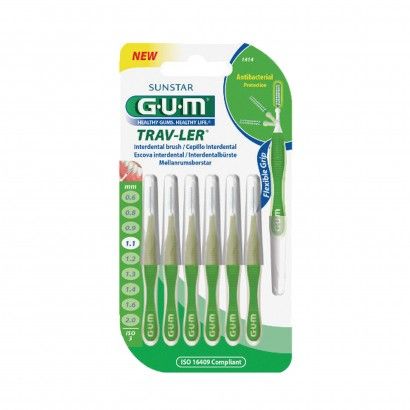 GUM Интердентални четки за зъби конус зелени 1.1 мм, 6 бр.
