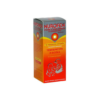 Нурофен Сироп за деца - ягода, 100 mg / 5 ml, 100 мл